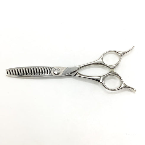 美品【トギノンTOGINON】QUEENスター TYPE-R メガネ シザー セニング 美容ハサミ すきばさみ 美容師 理容師 約18% 右利き 5.8インチ 中古 sc2630